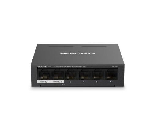 Switch MERCUSYS Desktop/pedestal 6x10Base-T / 100Base-TX PoE+ ports 4 MS106LP