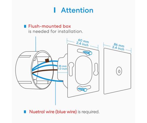 SMART HOME WI-FI WALL SWITCH/2WAY MSS550XHK MEROSS