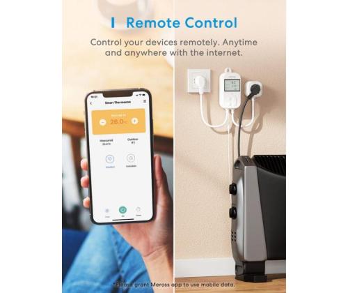 SMART HOME WI-FI THERMOSTAT/HEAT.&COOLING MTS200BHK MEROSS