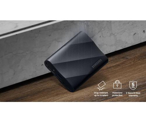 External SSD SAMSUNG T9 2TB USB 3.2 Write speed 1950 MBytes/sec Read speed 2000 MBytes/sec MU...