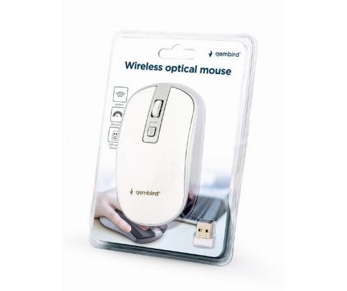 MOUSE USB OPTICAL WRL WHITE/SILVER MUSW-4B-06-WS GEMBIRD