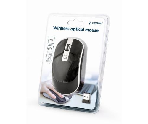 MOUSE USB OPTICAL WRL BLACK/SILVER MUSW-4B-06-BS GEMBIRD