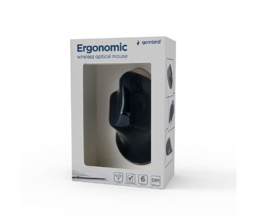 MOUSE USB OPTICAL WRL BLACK/ERGONOMIC MUSW-ERGO-03 GEMBIRD