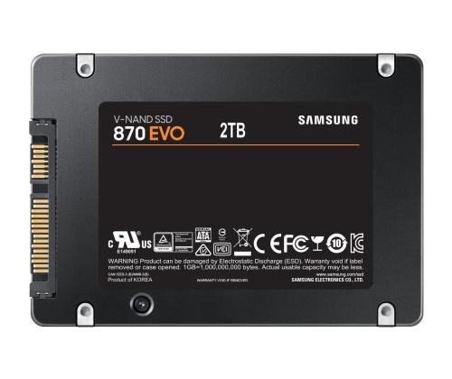 SSD SAMSUNG 870 EVO 2TB SATA SATA 3.0 MLC Write speed 530 MBytes/sec Read speed 560 MBytes/sec 2...
