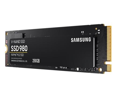 SSD SAMSUNG 980 250GB M.2 PCIE NVMe MLC Write speed 1300 MBytes/sec Read speed 2900 MBytes/sec 2...