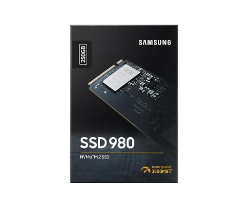 SSD SAMSUNG 980 250GB M.2 PCIE NVMe MLC Write speed 1300 MBytes/sec Read speed 2900 MBytes/sec 2...