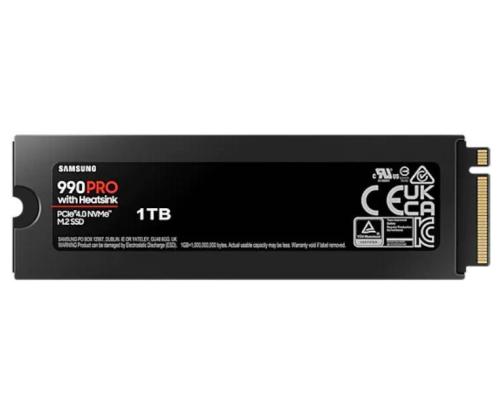 SSD SAMSUNG 990 PRO with Heatsink 1TB M.2 PCIE NVMe MLC Write speed 6900 MBytes/sec Read speed...