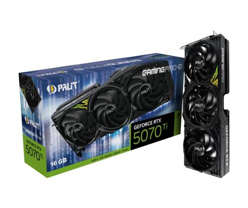 Graphics Card PALIT NVIDIA GeForce RTX 5070 Ti 16 GB GDDR7 256 bit PCIE 5.0 16x GPU 2295 MHz...