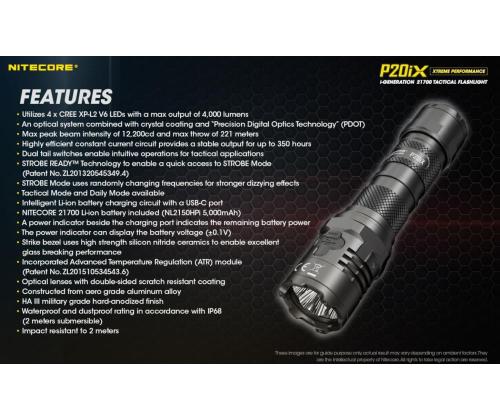 FLASHLIGHT PRECISE SERIES/4000 LUMENS P20IX NITECORE