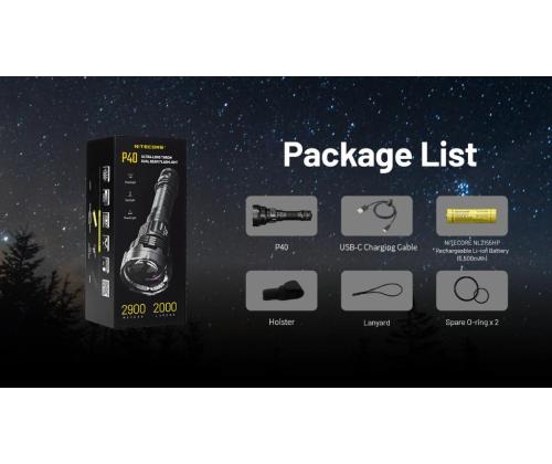 FLASHLIGHT LEP ULTRA-LONG/2000 LUMENS P40 NITECORE