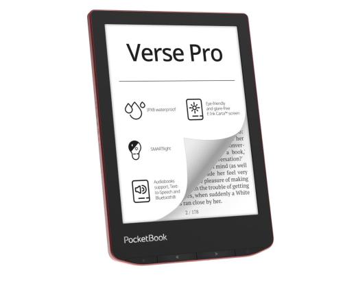 E-Reader POCKETBOOK Verse Pro 6" 1072x1448 1xUSB-C Wireless LAN Bluetooth Red PB634-3-WW