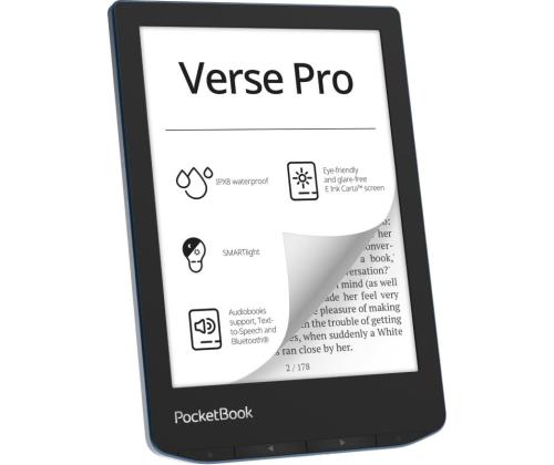 E-Reader POCKETBOOK Verse Pro 6" 1072x1448 1xUSB-C Wireless LAN Bluetooth Azure PB634-A-WW