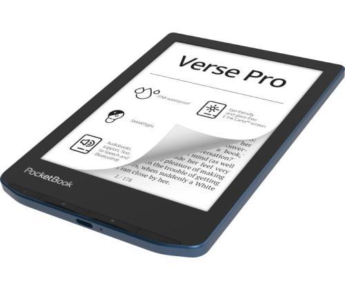 E-Reader POCKETBOOK Verse Pro 6" 1072x1448 1xUSB-C Wireless LAN Bluetooth Azure PB634-A-WW