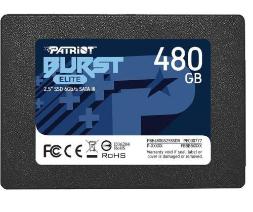 SSD PATRIOT Burst Elite 480GB SATA 3.0 3D NAND Write speed 320 MBytes/sec Read speed 450 MBytes...