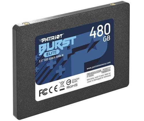 SSD PATRIOT Burst Elite 480GB SATA 3.0 3D NAND Write speed 320 MBytes/sec Read speed 450 MBytes...