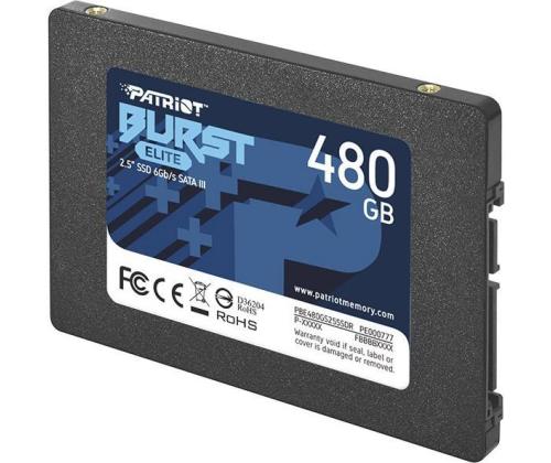 SSD PATRIOT Burst Elite 480GB SATA 3.0 3D NAND Write speed 320 MBytes/sec Read speed 450 MBytes...