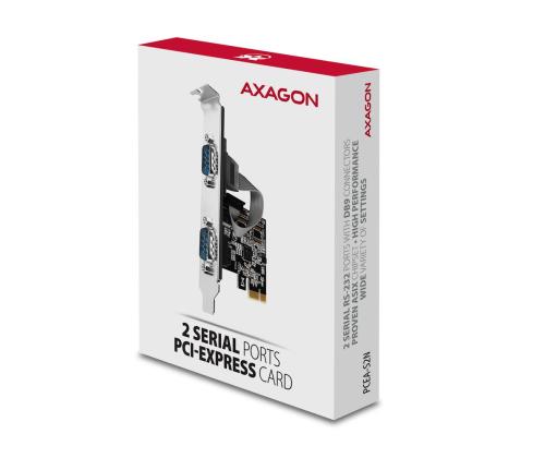 NET CARD PCIE 2PORT 250KBPS/SP&LP PCEA-S2N AXAGON