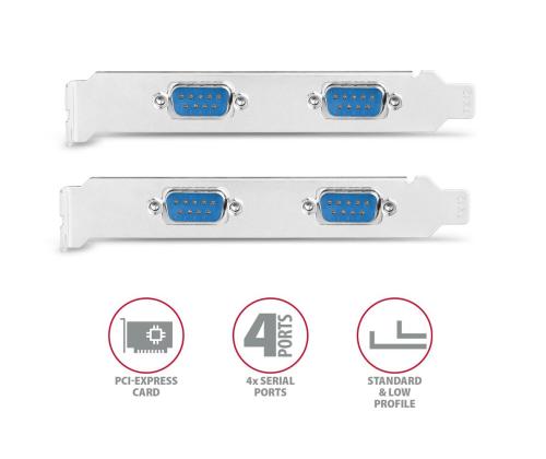 NET CARD PCIE 250KBPS 4PORT/SP&LP PCEA-S4N AXAGON
