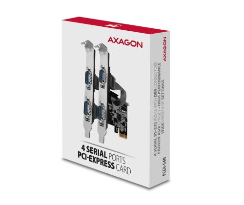 NET CARD PCIE 250KBPS 4PORT/SP&LP PCEA-S4N AXAGON