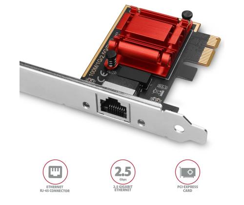 NET CARD PCIE 2.5GBE 1PORT/SP&LP PCEE-G25 AXAGON