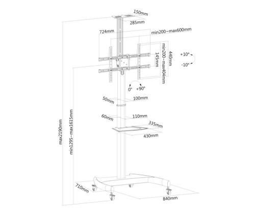TV SET ACC FLOOR STAND BLACK/37-70" PLASMA-M1900E NEOMOUNTS
