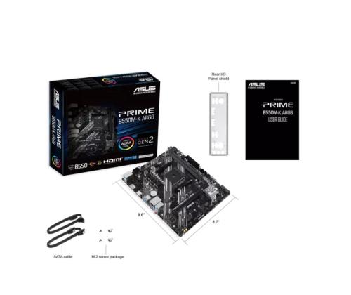 Mainboard ASUS AMD B550 SAM4 Micro-ATX Memory DDR4 Memory slots 2 1xPCI-Express 3.0 1x 1xPCI...
