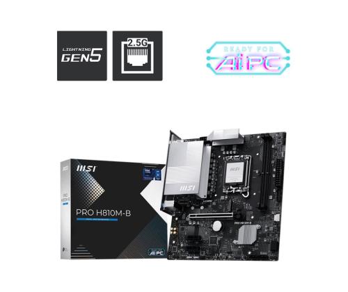 Mainboard MSI Intel H810 LGA1851 Micro-ATX Memory DDR5 Memory slots 2 PROH810M-B