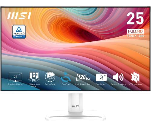LCD Monitor MSI PRO MP251W E2 24.5" Business Panel IPS 1920x1080 16:9 120 Hz 1 ms Speakers Colour...