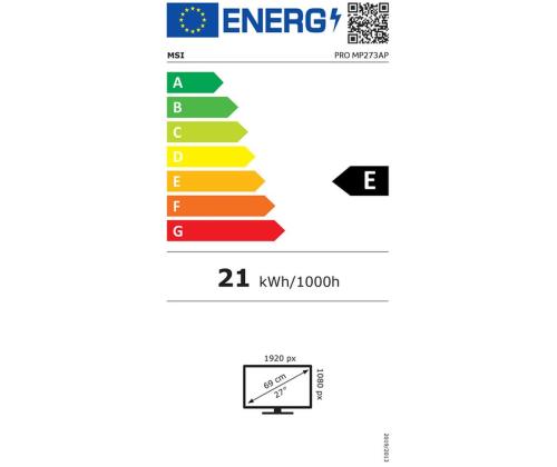 LCD Monitor MSI PRO MP273AP 27" Panel IPS 1920x1080 16:9 100Hz Matte 4 ms Speakers Swivel Pivot...
