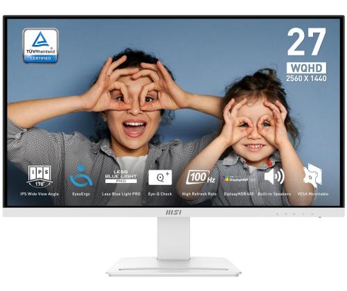 LCD Monitor MSI PRO MP273QW E2 27" Business Matte 2560x1440 16:9 100Hz 1 ms Speakers Colour White...