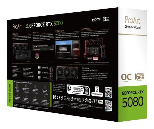 Graphics Card ASUS NVIDIA GeForce RTX 5080 16 GB GDDR7 256 bit PCI Express 5.0 Active PROART...