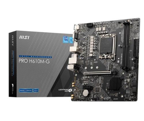 Mainboard MSI Intel H610 LGA1700 Micro-ATX Memory DDR5 Memory slots 2 1xPCI-Express 1x 1xPCI...