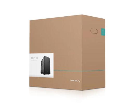 Case DEEPCOOL CH510 MiniTower Case product features Transparent panel Not included Colour Black R...