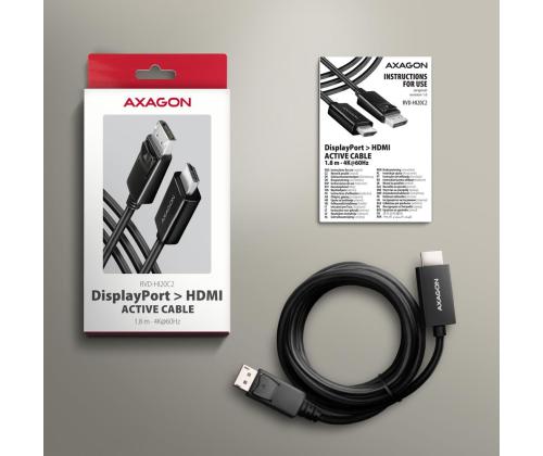 CABLE DP TO HDMI 1.8M/RVD-HI20C2 AXAGON