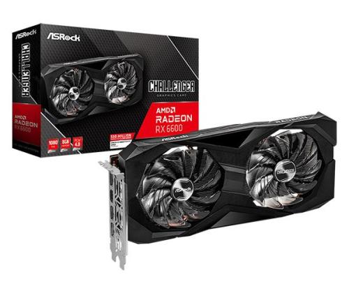 Graphics Card ASROCK AMD Radeon RX 6600 8 GB GDDR6 128 bit PCIE 4.0 16x GPU 1626 MHz Dual Slot...