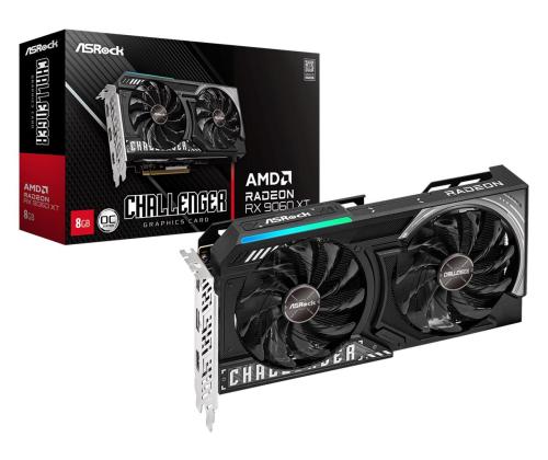 Graphics Card ASROCK AMD Radeon RX 9060 XT 8 GB GDDR6 128 bit PCIE 5.0 16x Dual Slot Fansink...