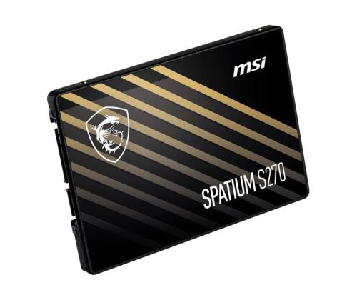 SSD MSI SPATIUM S270 480GB SATA 3D NAND Write speed 450 MBytes/sec Read speed 500 MBytes/sec 2,5"...