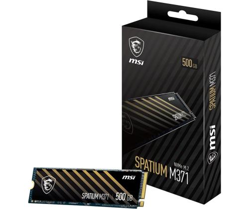 SSD MSI SPATIUM M371 500GB M.2 PCIE NVMe 3D NAND Write speed 1150 MBytes/sec Read speed 2200...