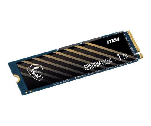 SSD MSI SPATIUM M450 1TB M.2 PCIe Gen4 NVMe 3D NAND Write speed 2400 MBytes/sec Read speed 3400...