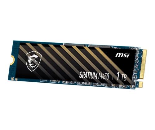 SSD MSI SPATIUM M450 1TB M.2 PCIe Gen4 NVMe 3D NAND Write speed 2400 MBytes/sec Read speed 3400...