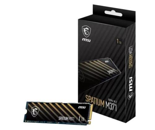 SSD MSI SPATIUM M371 1TB M.2 PCIE NVMe 3D NAND Write speed 1700 MBytes/sec Read speed 2350 MBytes...