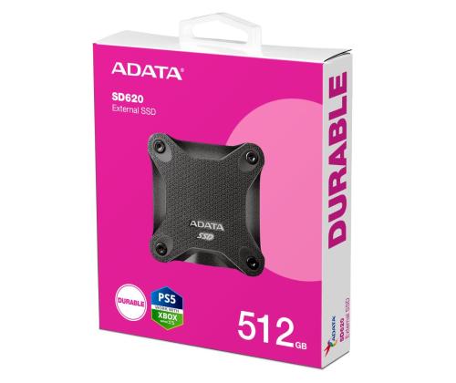 External SSD ADATA SD620 512GB USB 3.2 Write speed 460 MBytes/sec Read speed 520 MBytes/sec SD620...