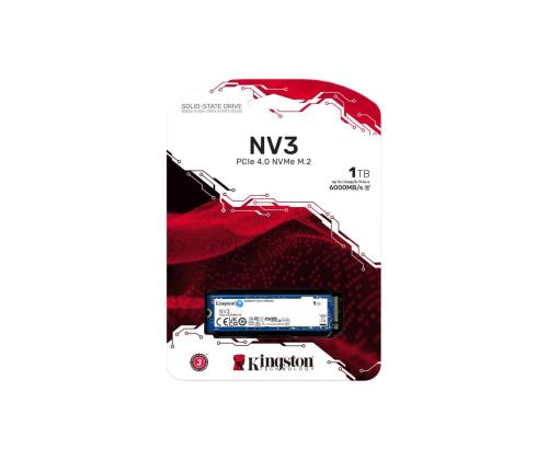 SSD KINGSTON NV3 1TB M.2 PCIE NVMe 3D NAND Write speed 4000 MBytes/sec Read speed 6000 MBytes/sec...