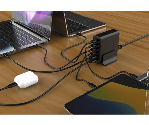 CHARGER USB UNIVERSAL 6P 75W/TA-UC-2A4C-PD75-01-BK GEMBIRD