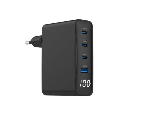 CHARGER USB 100W 4PORT GAN/TA-UC-PDQC100LCD-01-BK GEMBIRD
