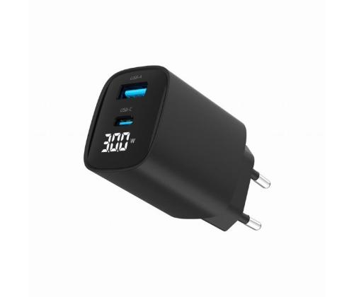 CHARGER USB 30W 2PORT/TA-UC-PDQC30LCD-BK-01 GEMBIRD