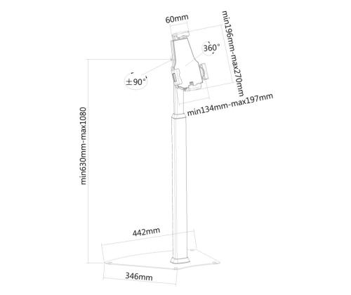 TABLET ACC FLOOR STAND/TABLET-S200SILVER NEOMOUNTS