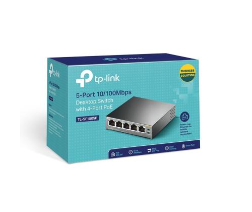 Switch TP-LINK Desktop/pedestal 5x10Base-T / 100Base-TX PoE ports 4 TL-SF1005P