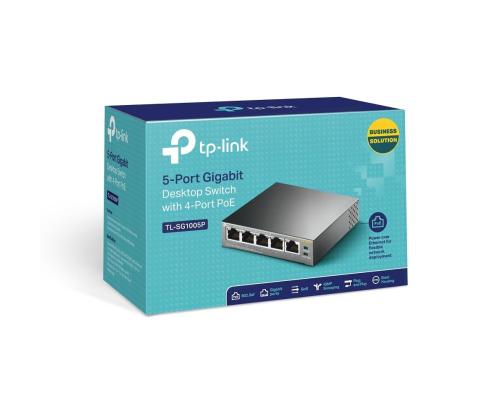 Switch TP-LINK Desktop/pedestal 5x10Base-T / 100Base-TX / 1000Base-T PoE ports 4 TL-SG1005P