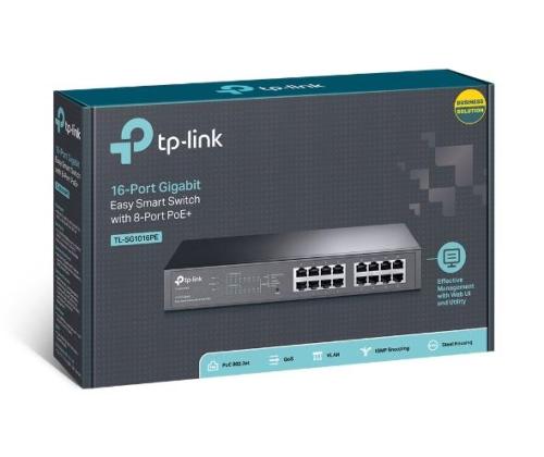 Switch TP-LINK Desktop/pedestal 16x10Base-T / 100Base-TX / 1000Base-T PoE+ ports 8 TL-SG1016PE